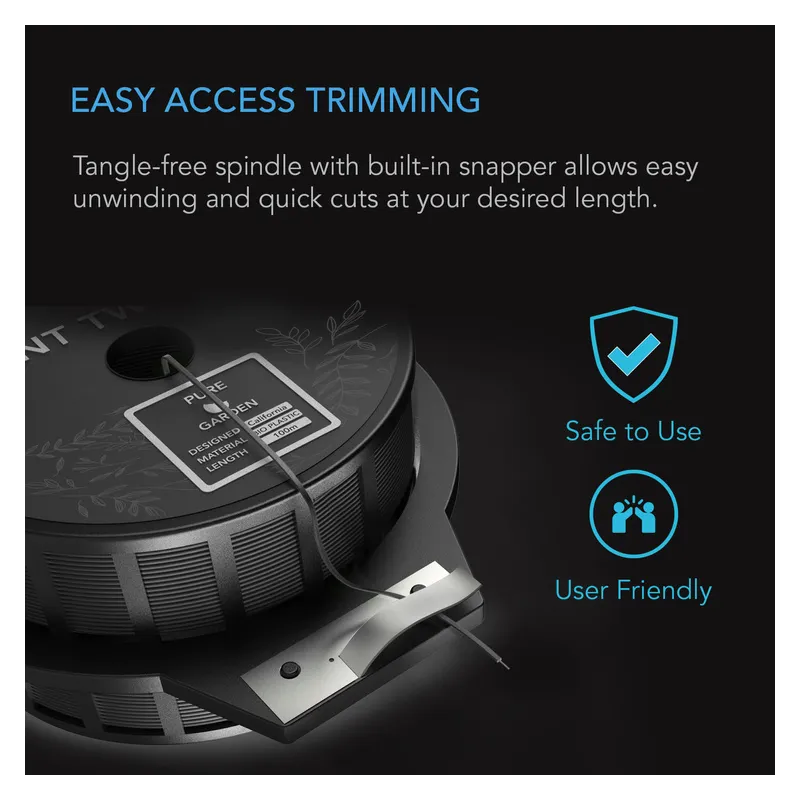 AC Infinity Powlekany drut ogrodniczy do podwiązywania roślin, czarny, 100m