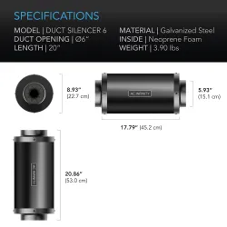 AC Infinity Inline Duct Silencer fi 150mm tłumik akustyczny AC Infinity Inline Duct Silencer fi 150mm tłumik akustyczny