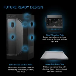 AC Infinity Cloudlab 866 150x150x200cm Mylar 2000D namiot do uprawy