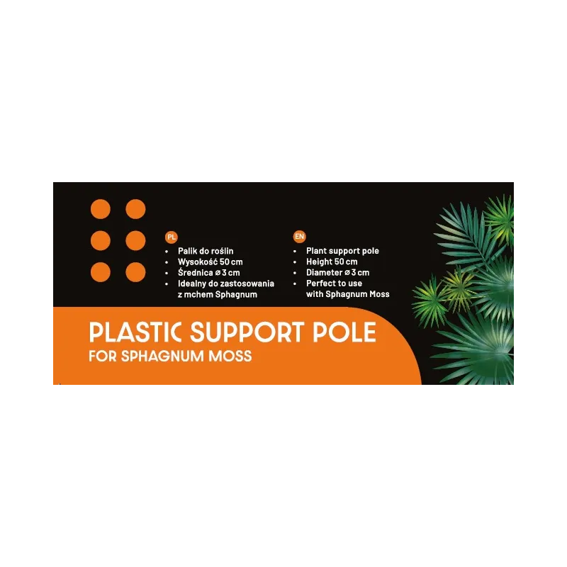 Plastikowy palik / podpórka do roślin - 3cm x 50cm (idealny do zastosowania z mchem Spagnum)