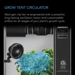 AC Infinity Cloudray S6 Gen 2 Oscillating Clip Fan 12W 10-speed fi 150mm - wentylator mieszający z klipsem