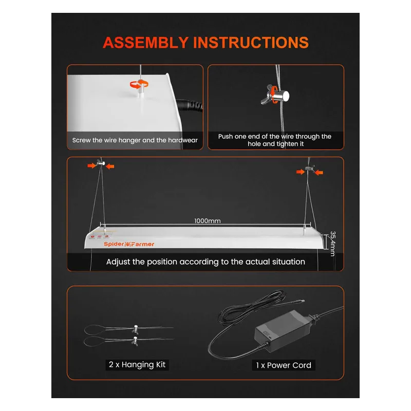 Spider farmer SF600 74W Osram 100cm - podłużna lampa LED do roślin (rekomendowana do sadzonek)