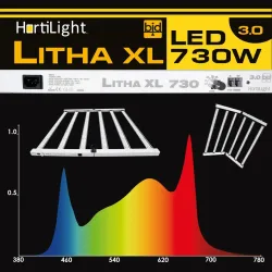 Lampa LED HortiLight Litha XL 730W 3.0 µmol/J z regulacją mocy | pokrycie 150x150cm