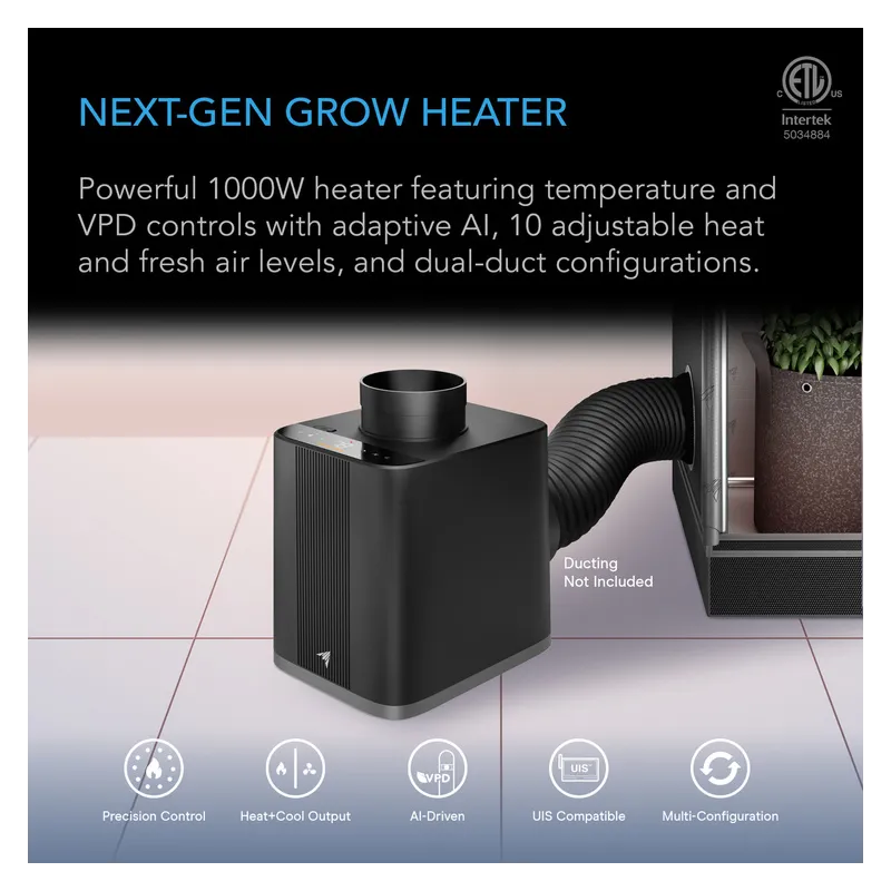 AC Infinity THERMOFORGE T7 1000W – Grzejnik/Ogrzewacz do roślin z inteligentnym sterowaniem AI