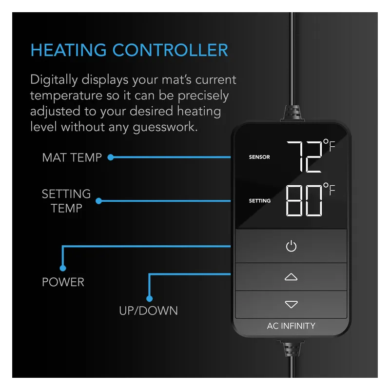 AC Infinity SUNCORE H7 – wodoodporna mata grzewcza z cyfrowym termostatem 121x52cm