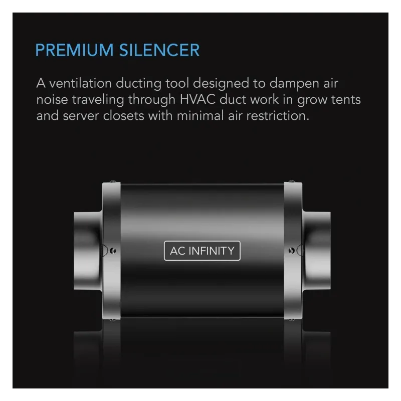 AC Infinity Inline Duct Silencer fi 200mm tłumik akustyczny