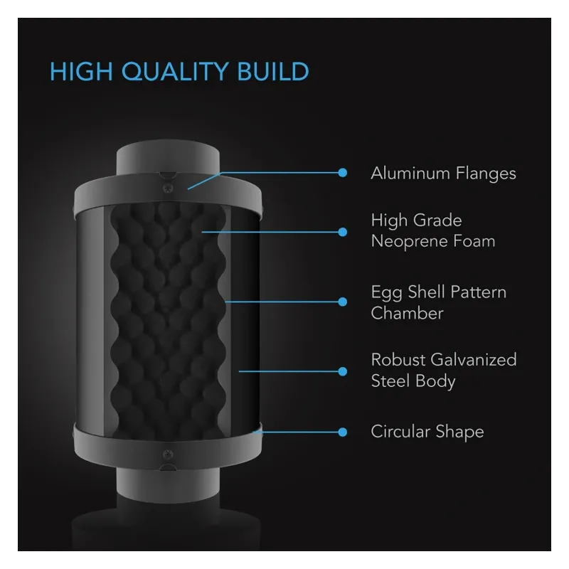 AC Infinity Inline Duct Silencer fi 200mm tłumik akustyczny